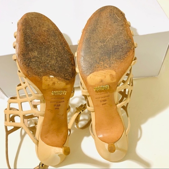 SCHUTZ•JULIANA CAGED HEEL NUDE size 5.5 - Picture 12 of 13